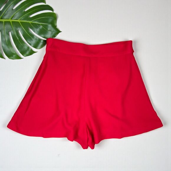 ZARA Red High-Waisted Tie-Front Skort - Picture 4 of 8